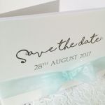 save the date cards with organza ribbon