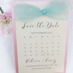Pink and Aqua save the date cards