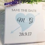 Hearts and arrows save the date card